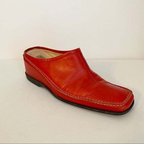 Via Spiga Shoes - Via Spiga Leather Made in Italy Red Wedge Mules - 8